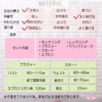 ビキニタイプのメイド服のスペック表