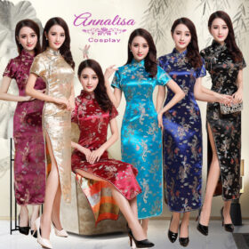 本場中国から。高級感溢れるチャイナドレス【ロング丈】